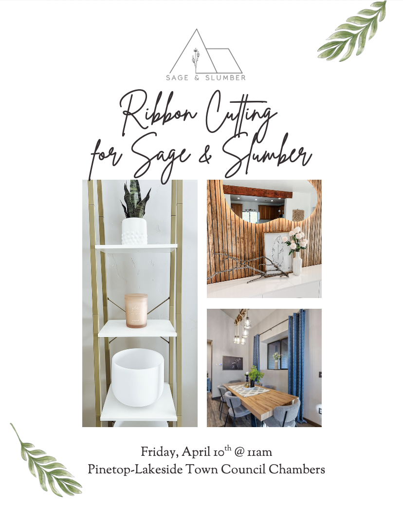 Sage & Slumber Ribbon Cutting Flyer